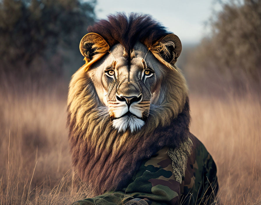 Lion in camo