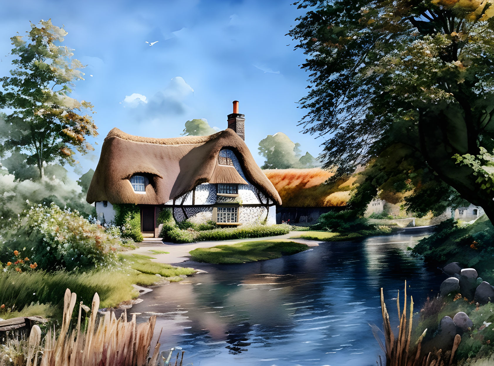 Thatch Cottage by the River