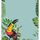 Colorful Toucan on Branch in Lush Tropical Setting