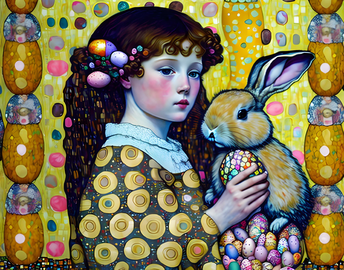 bambina con coniglio