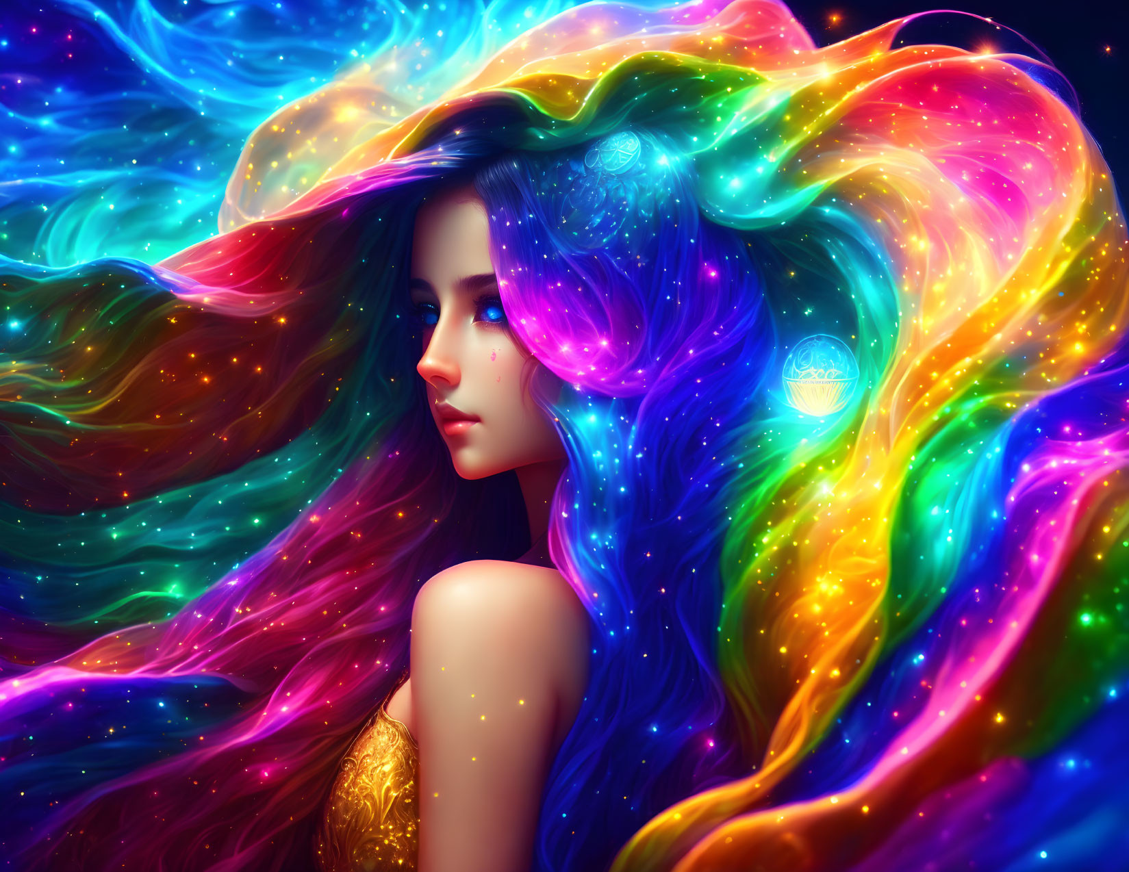 Enchanting Multicolored Hair