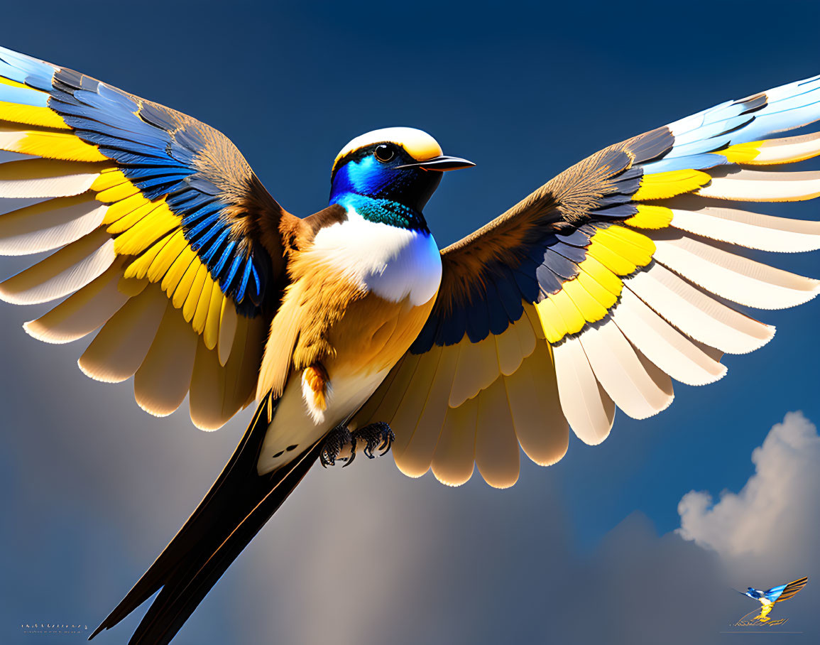 Ukrainian swallow spreads its wings
