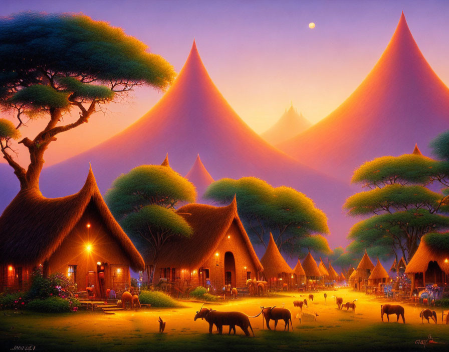 Africain village by George Callaghan