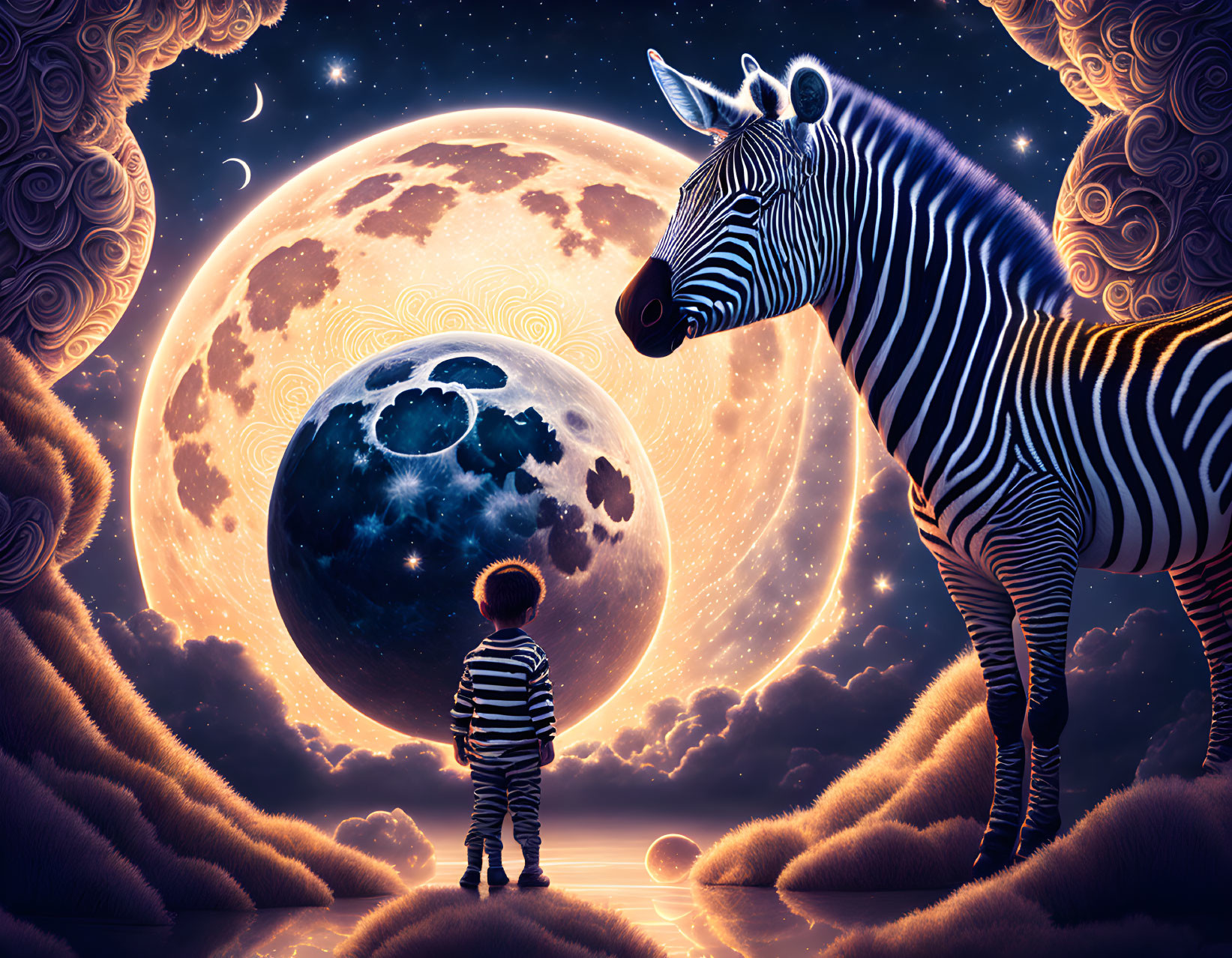 The moon, the zebra and the Child 
