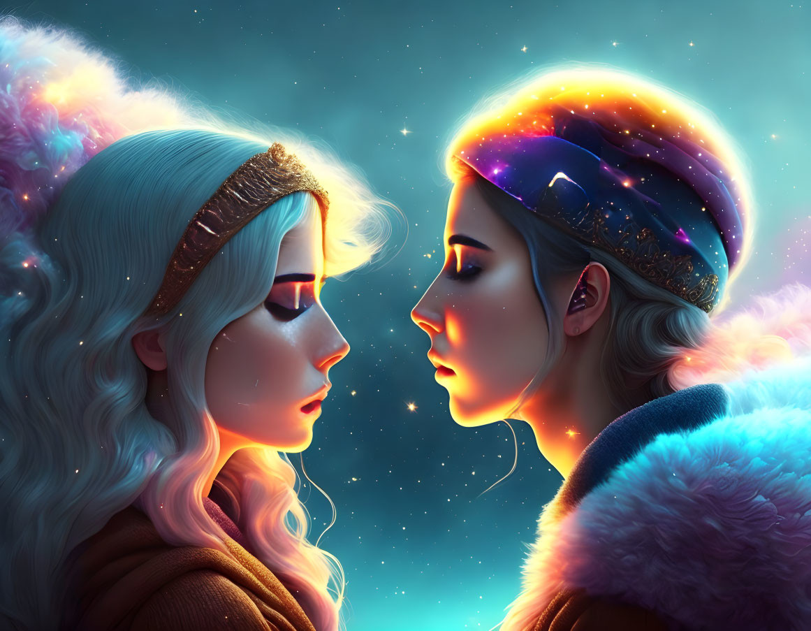 Illustrated female characters: Winter vs. Cosmos