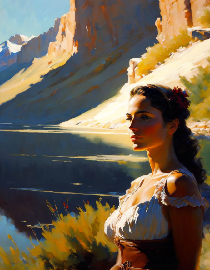  Woman at a Lake