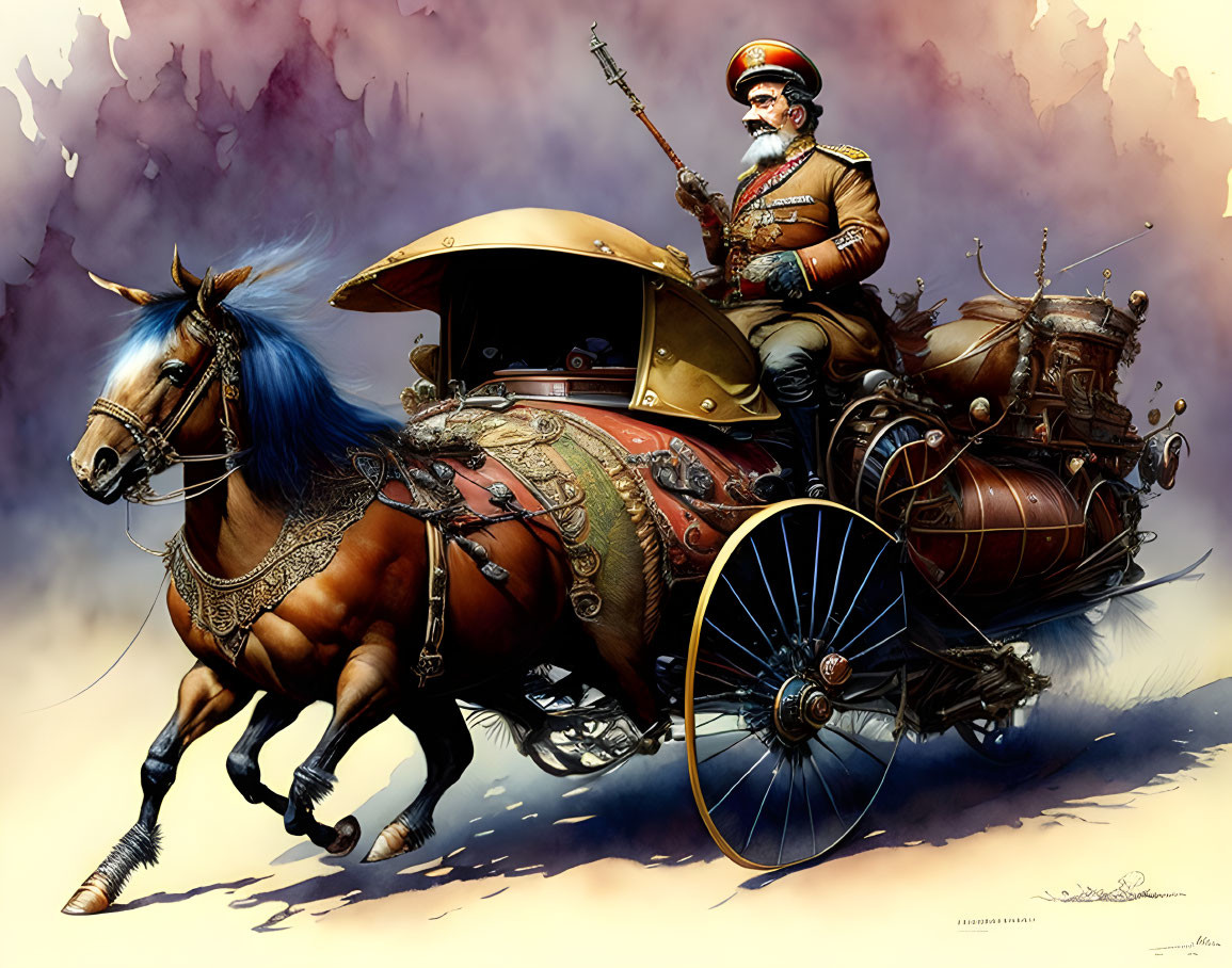 Stalin driving a Cockroach with handle