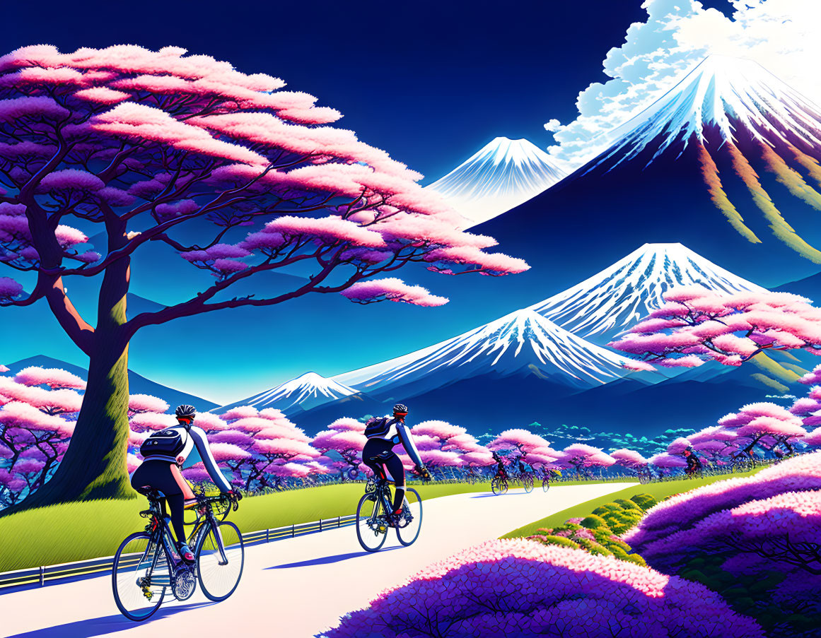 Cyclists in Japan