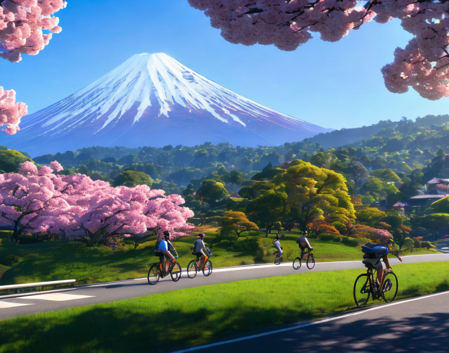 Cyclists in Japan