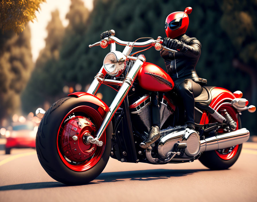 Deadpool in a Harley