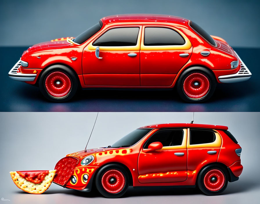 Pizza car (the lower image)