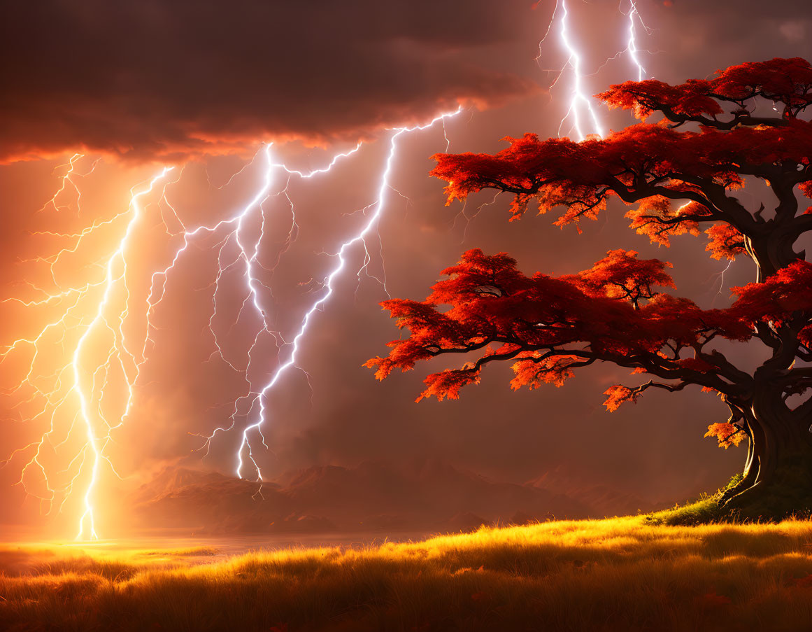 Tree in storm