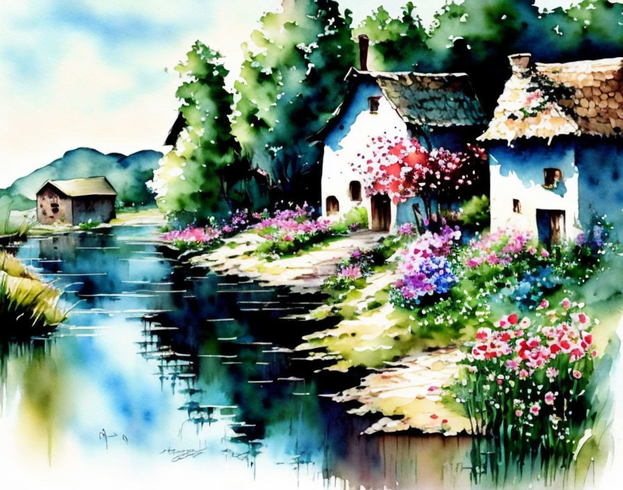 Watercolor Village