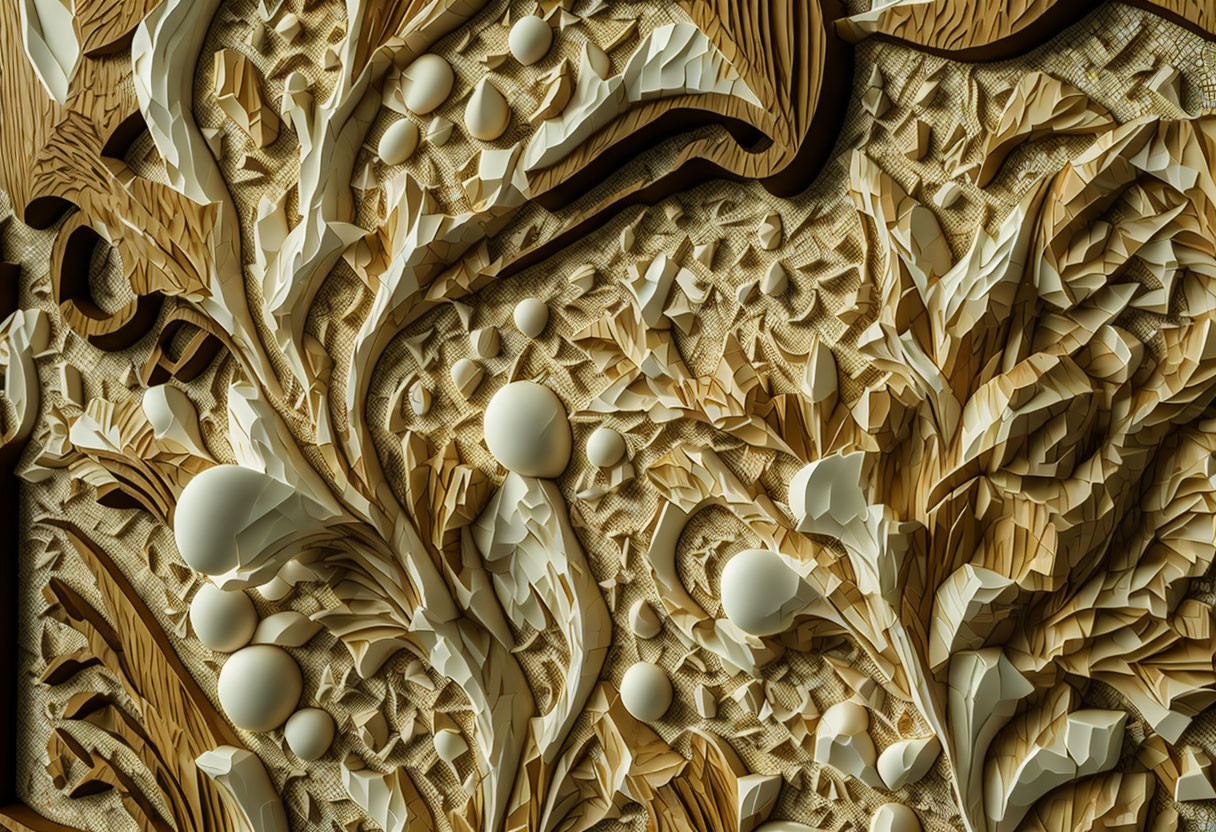caramel and white chocolate inspired wood carving