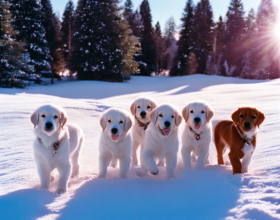 Puppies in Snow