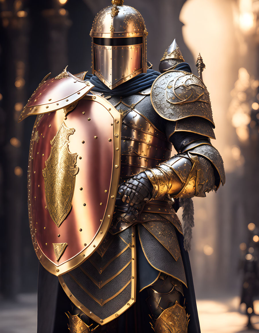Knight in bronze armor