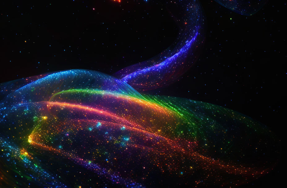 Colorful Nebula Digital Artwork with Swirling Colors