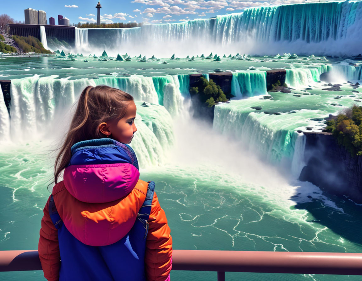 Girl at Niagara falls 