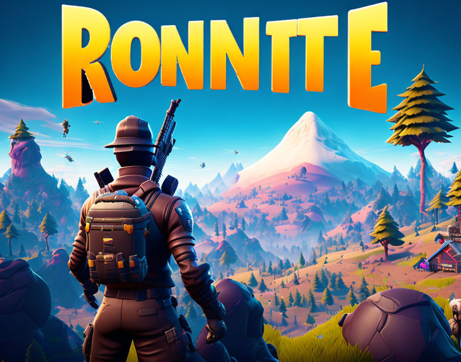 Colorful Landscape with Stylized Character and "RONNITE" Logo