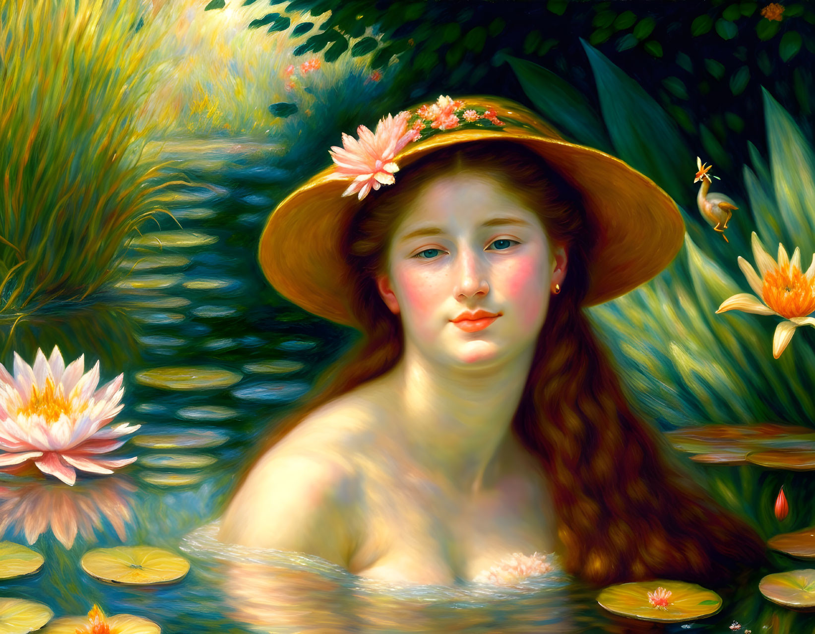 Nymph in Lily Pond, After Renoir