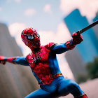 Dynamic Spider-Man Cosplay Battle with Glowing Weapons