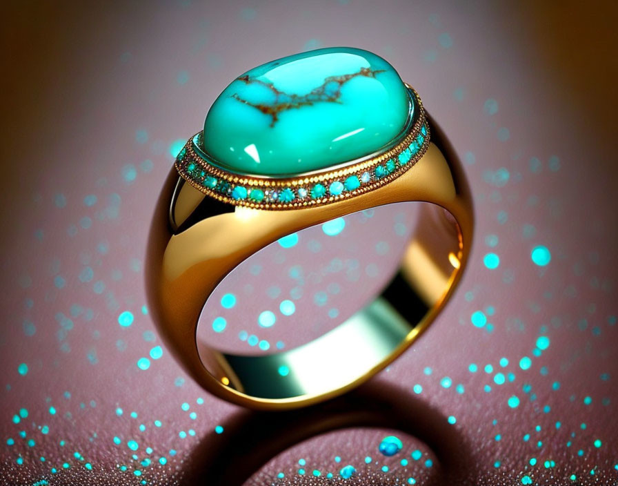 a beautiful ring with an incredibly cut turquoise.