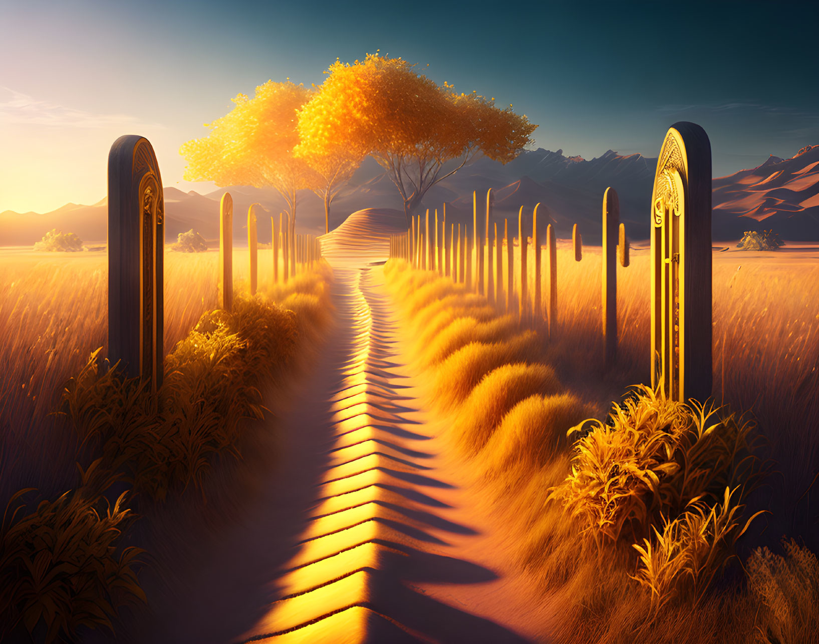 A golden path leads to heaven