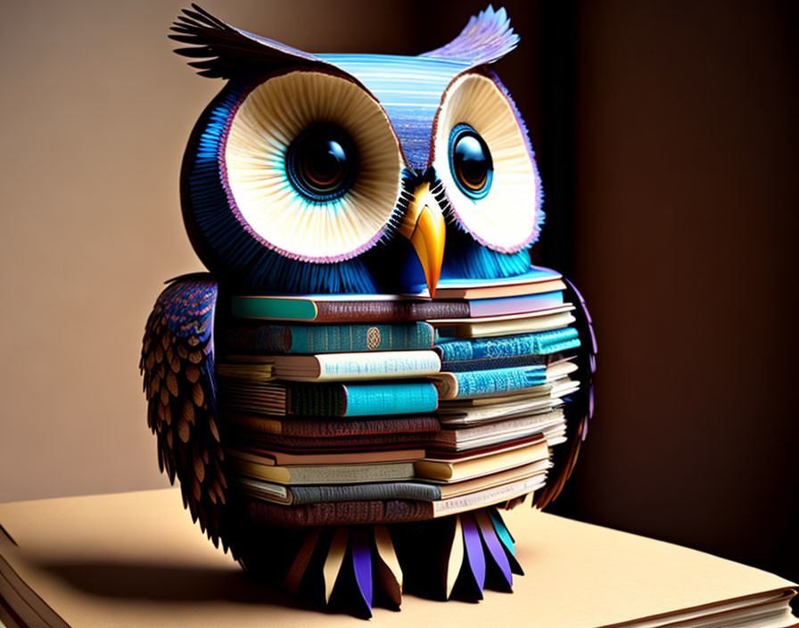 Owl made of books