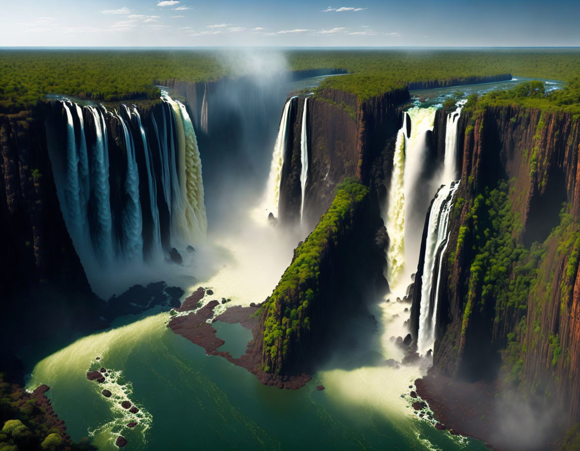 the iconic Victoria Falls, which straddles the bor
