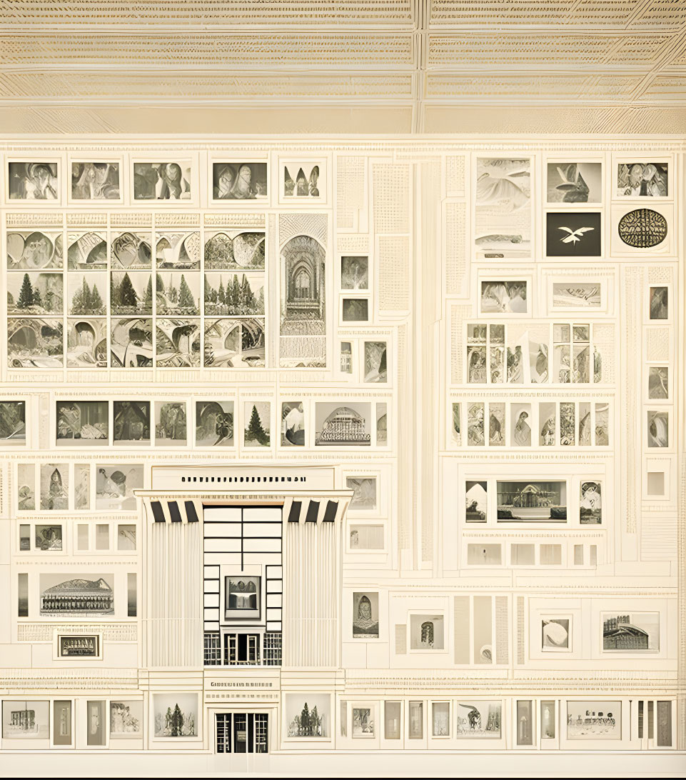 Detailed Architectural Drawings and Photos in Ornate Grid Display