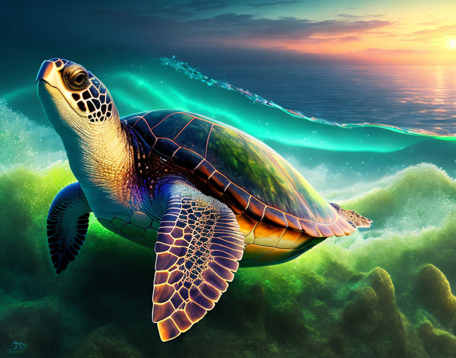 Surfacing Turtle