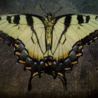 Colorful Butterfly with Intricate Patterns on Dark Background
