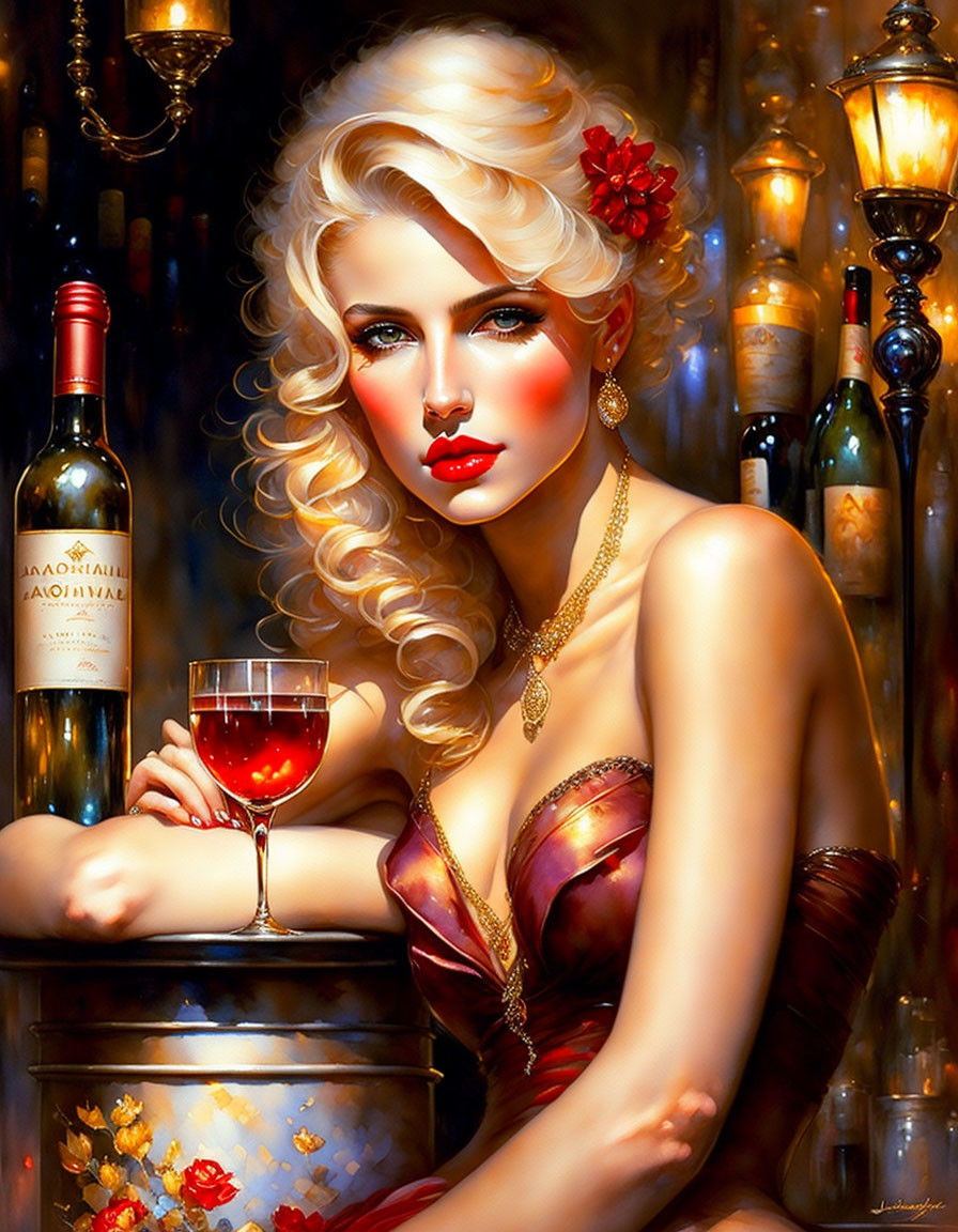 Beautiful girl with wine