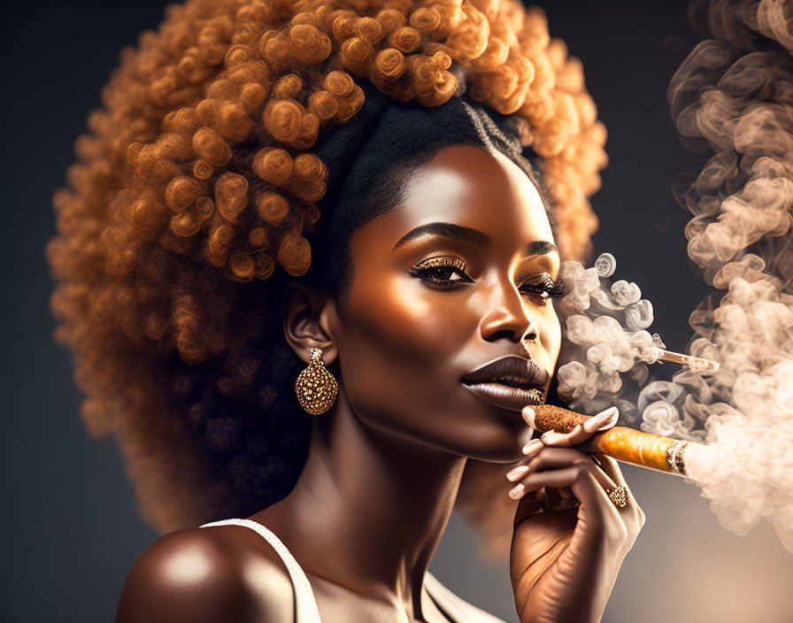 Afro smoking