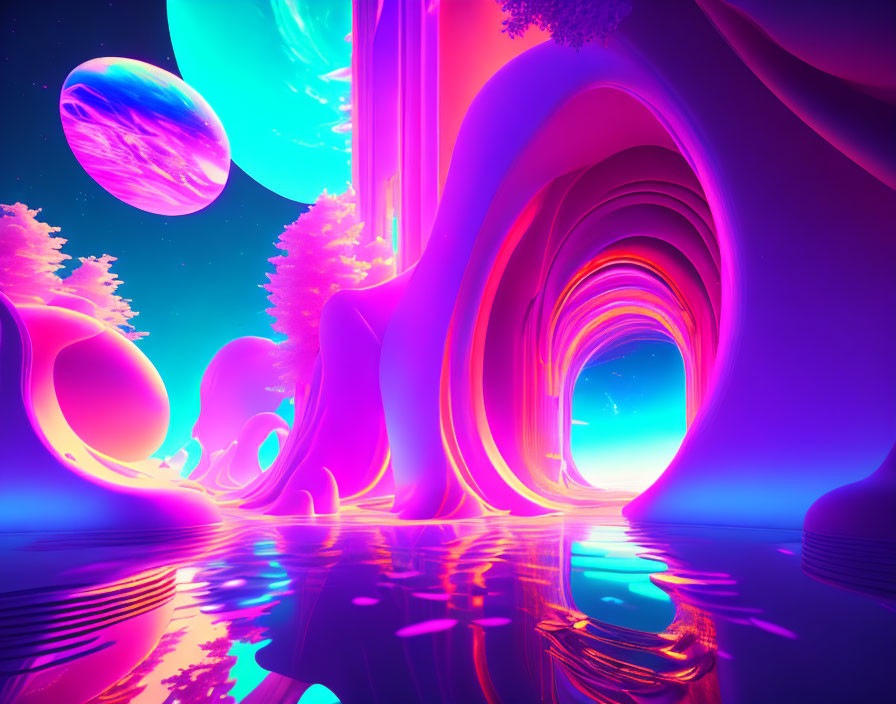 abstract world in vaporwave style2