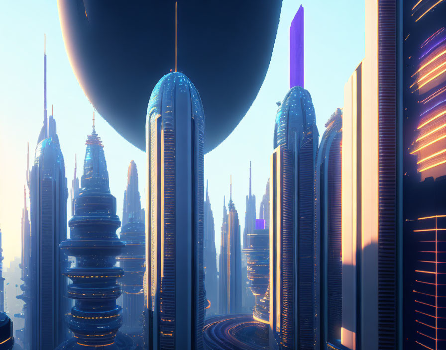 futuristic city center