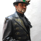 Steampunk-themed man in detailed attire with top hat and goggles.