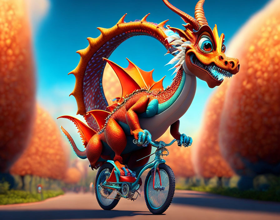  dragon on a bicycle