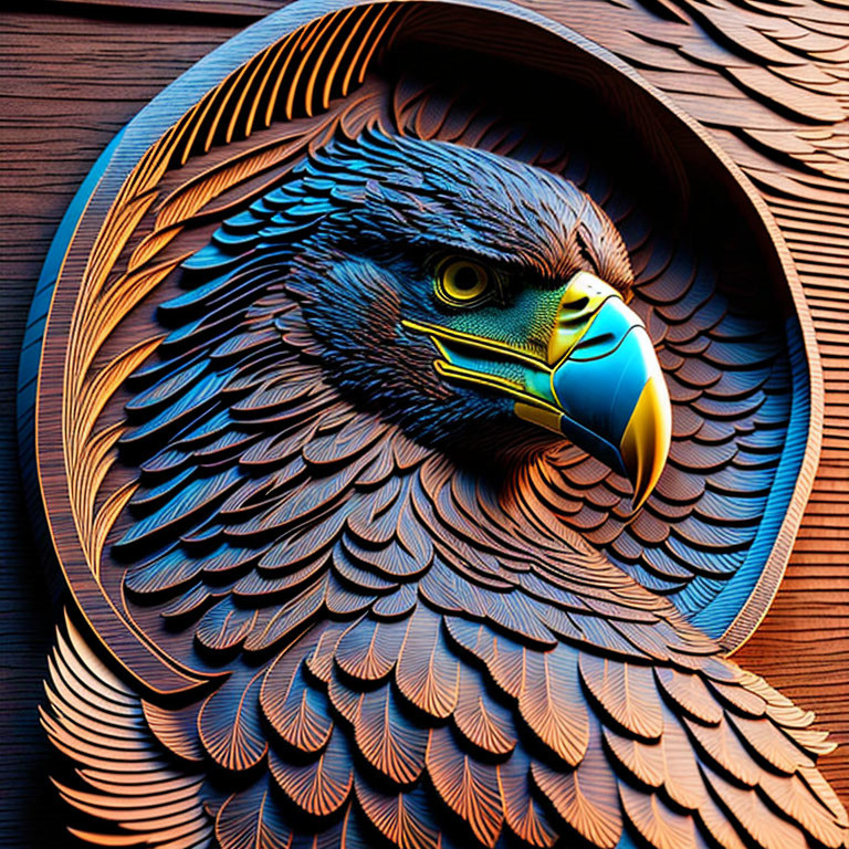  A woodcut eagle