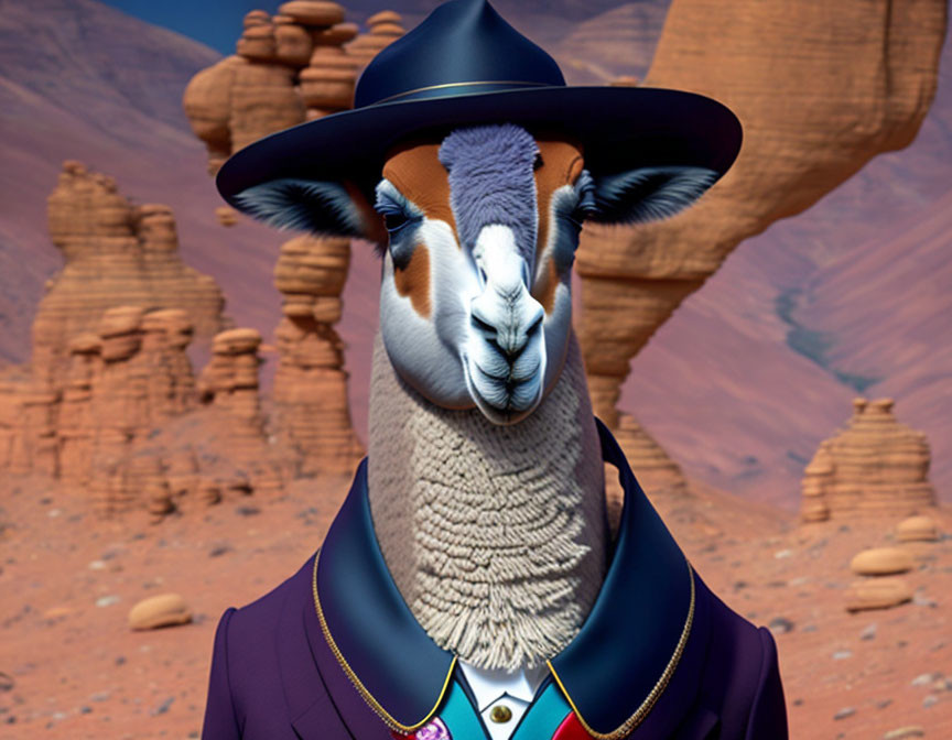 A lama in the smart suit