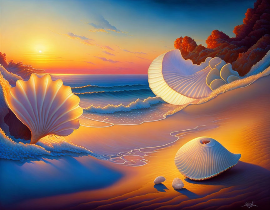 A seashell shore