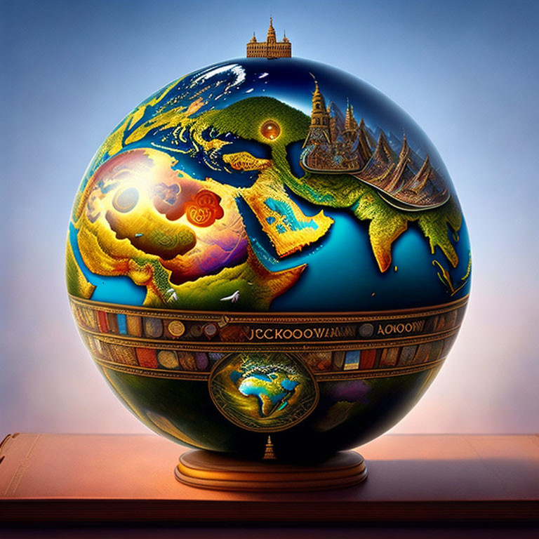 An illustrated globe