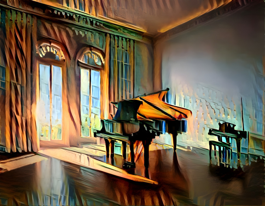 Piano in a room 