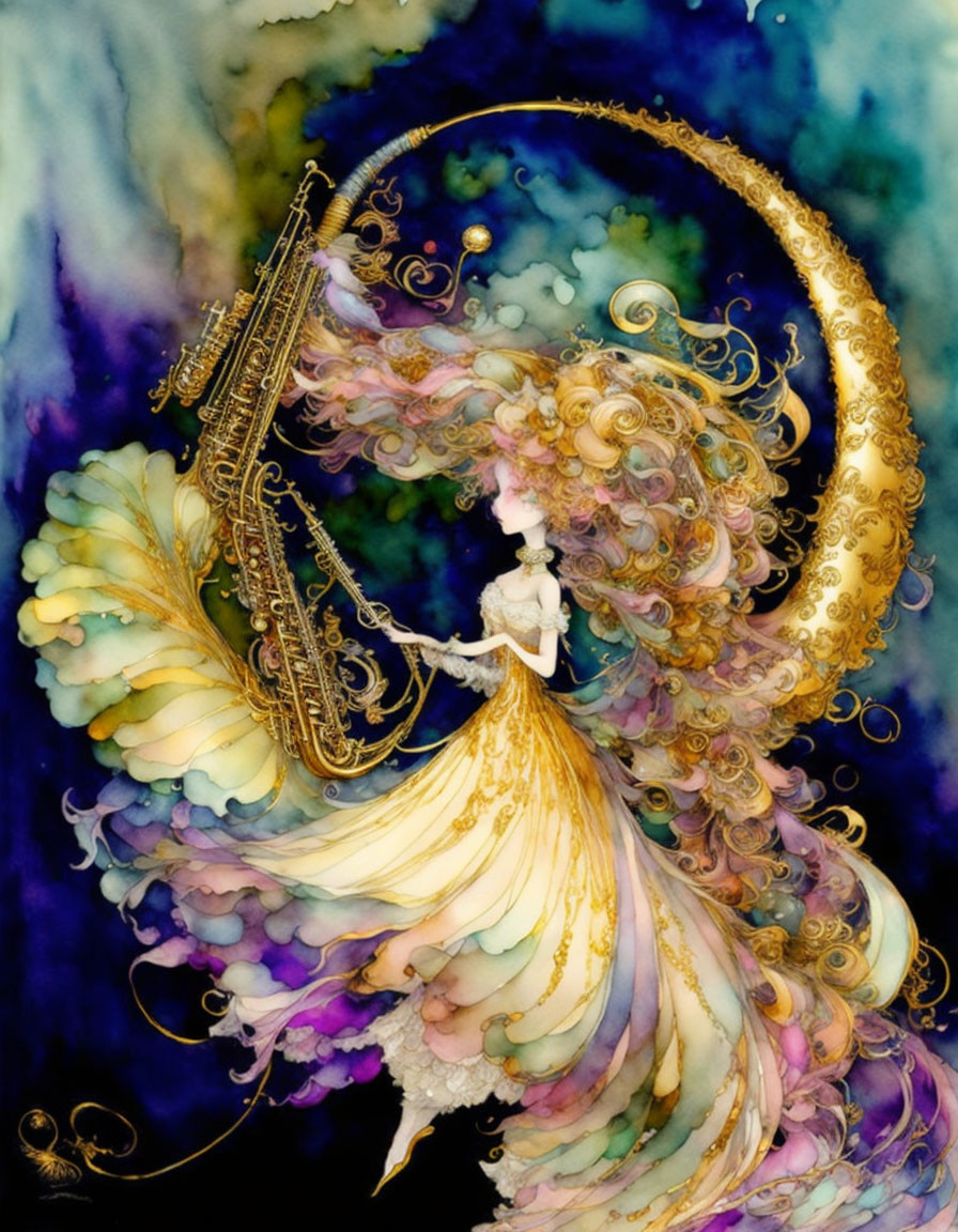 swirling  saxophone fairy