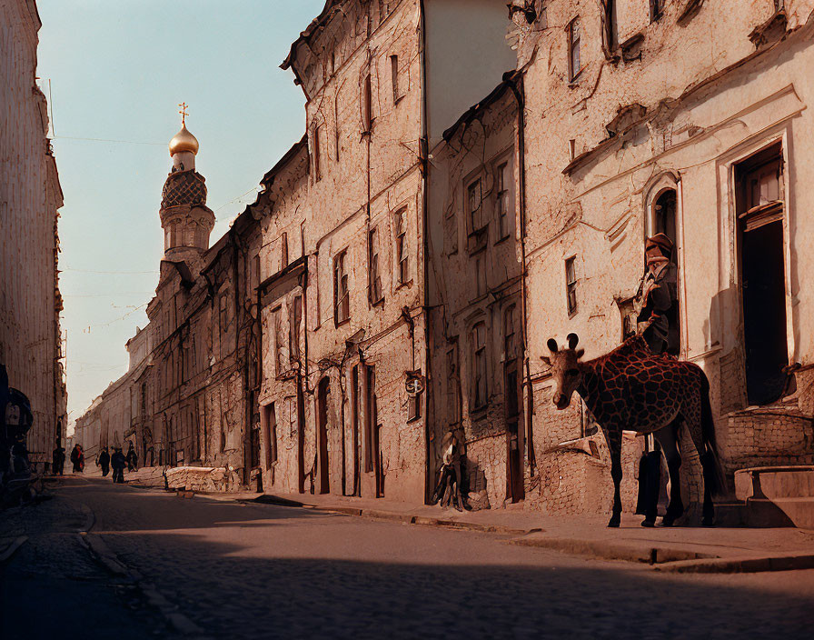 Giraffe in old Moscow