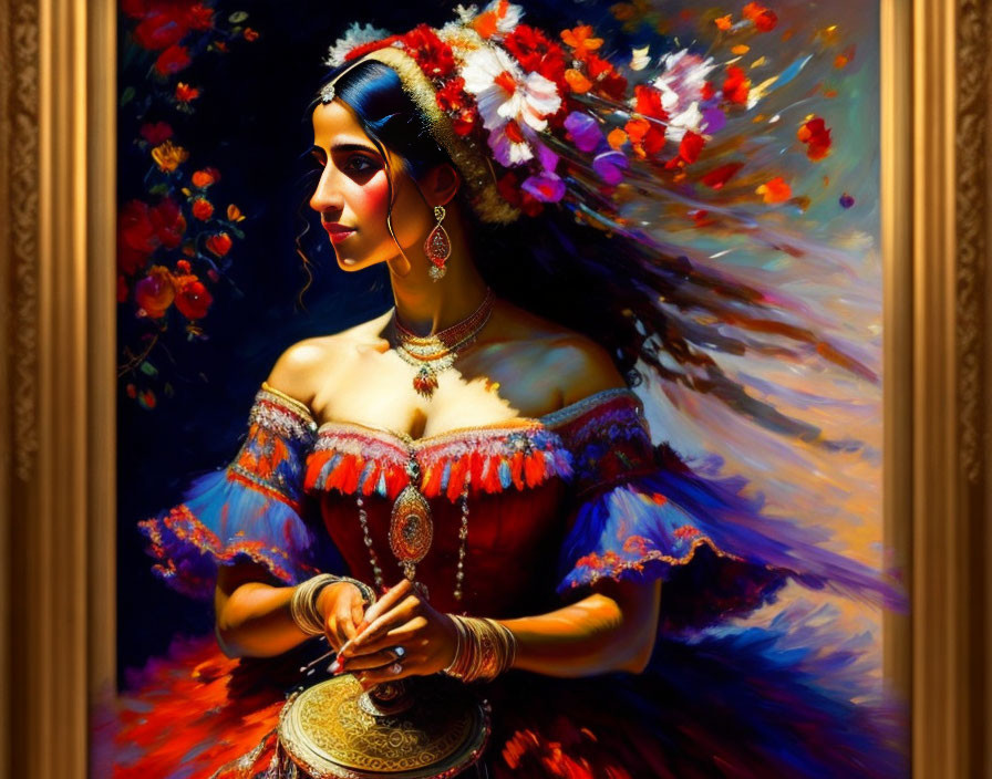  gypsy bride dancing with tambourine