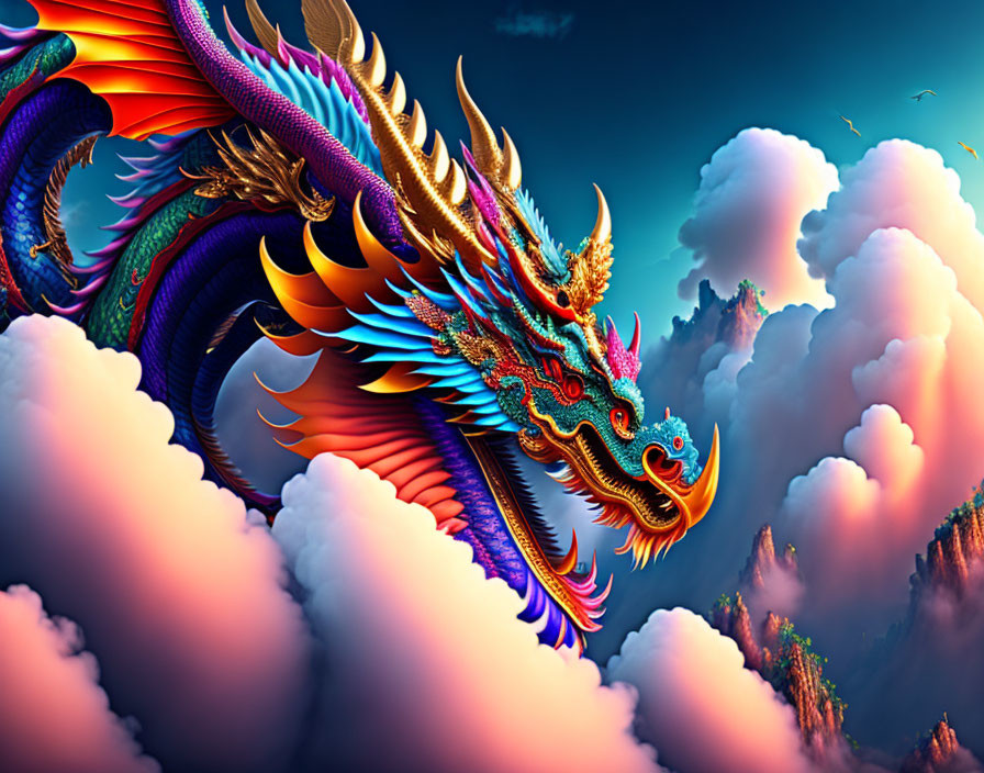 Dragon in clouds