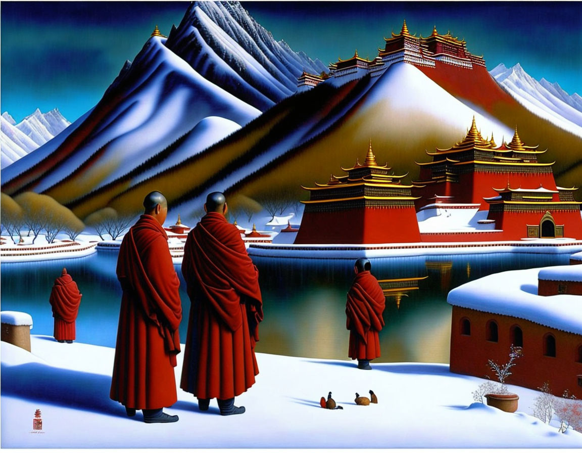 Tibet, Lhasa, Potala palace, in Winter