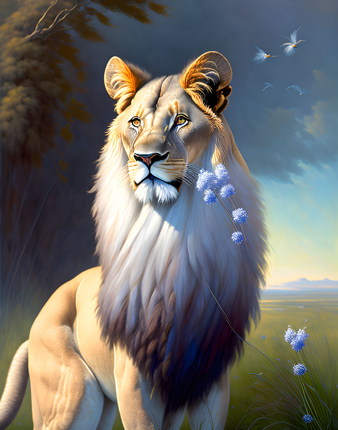 A graceful lioness