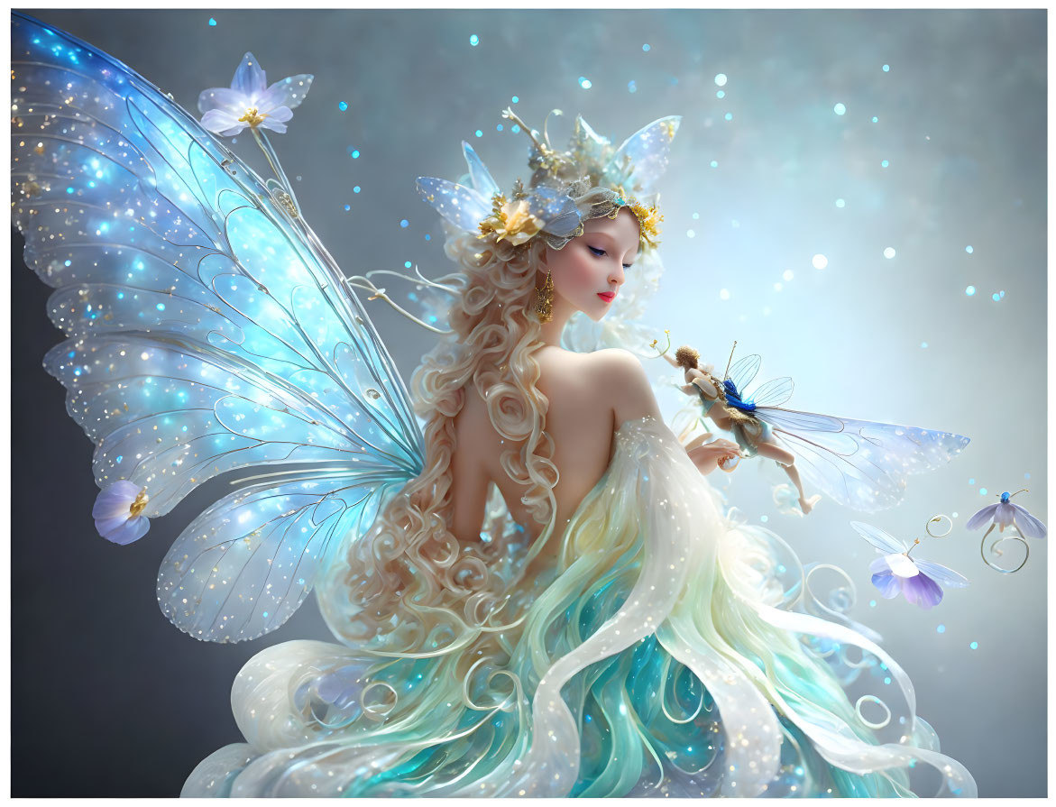  A mesmerizing fairy with her advisor.